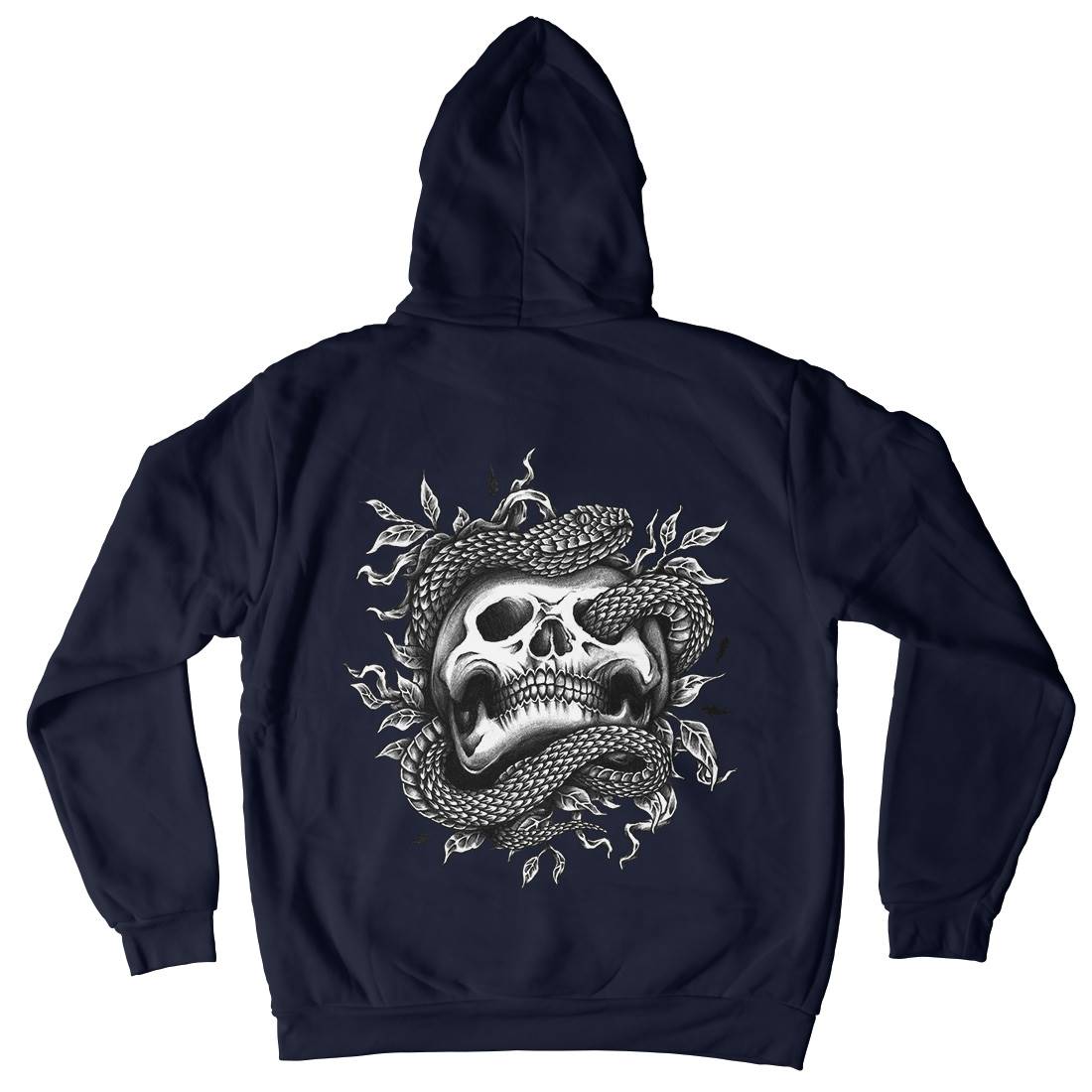 Skull Snake Mens Hoodie With Pocket Navy A467