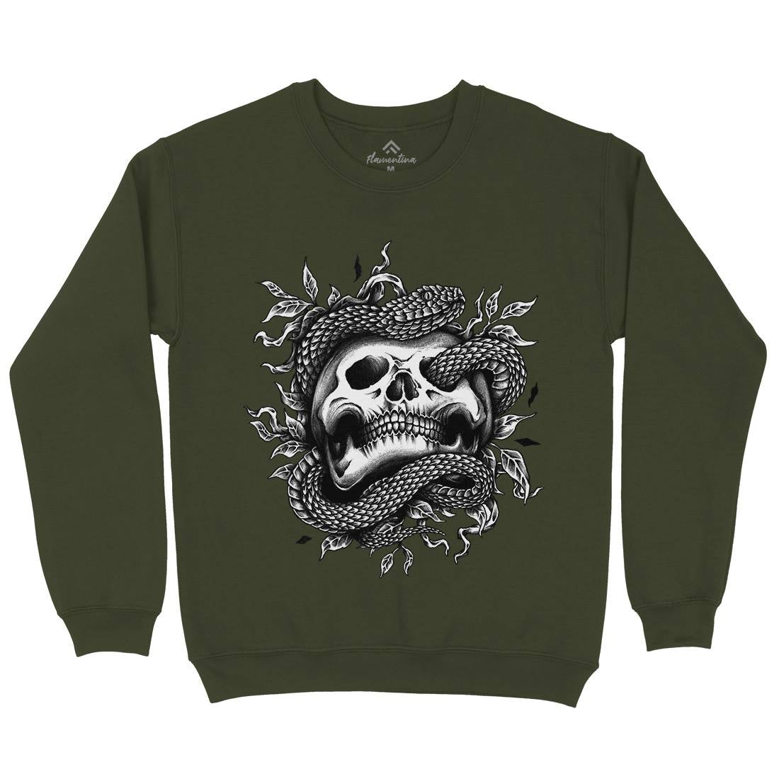 Skull Snake Mens Crew Neck Sweatshirt Navy A467