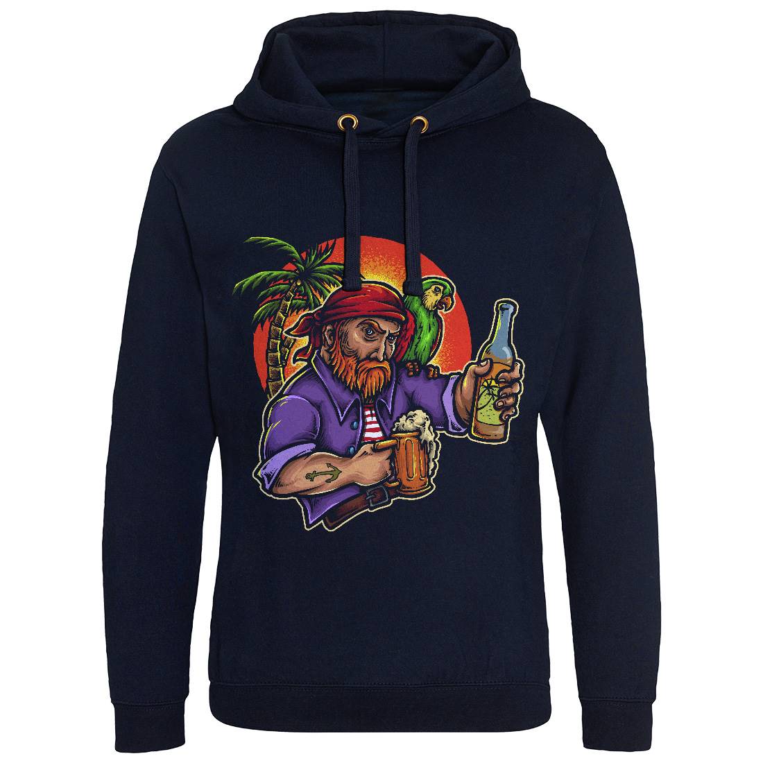 Sunset Beer Mens Hoodie Without Pocket Navy A471