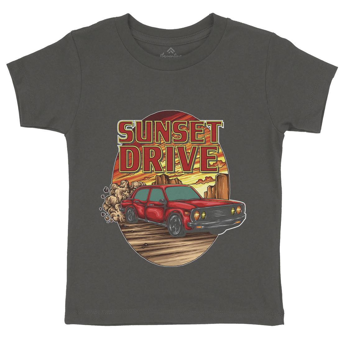 Sunset Drive Kids Crew Neck T-Shirt Cars A472