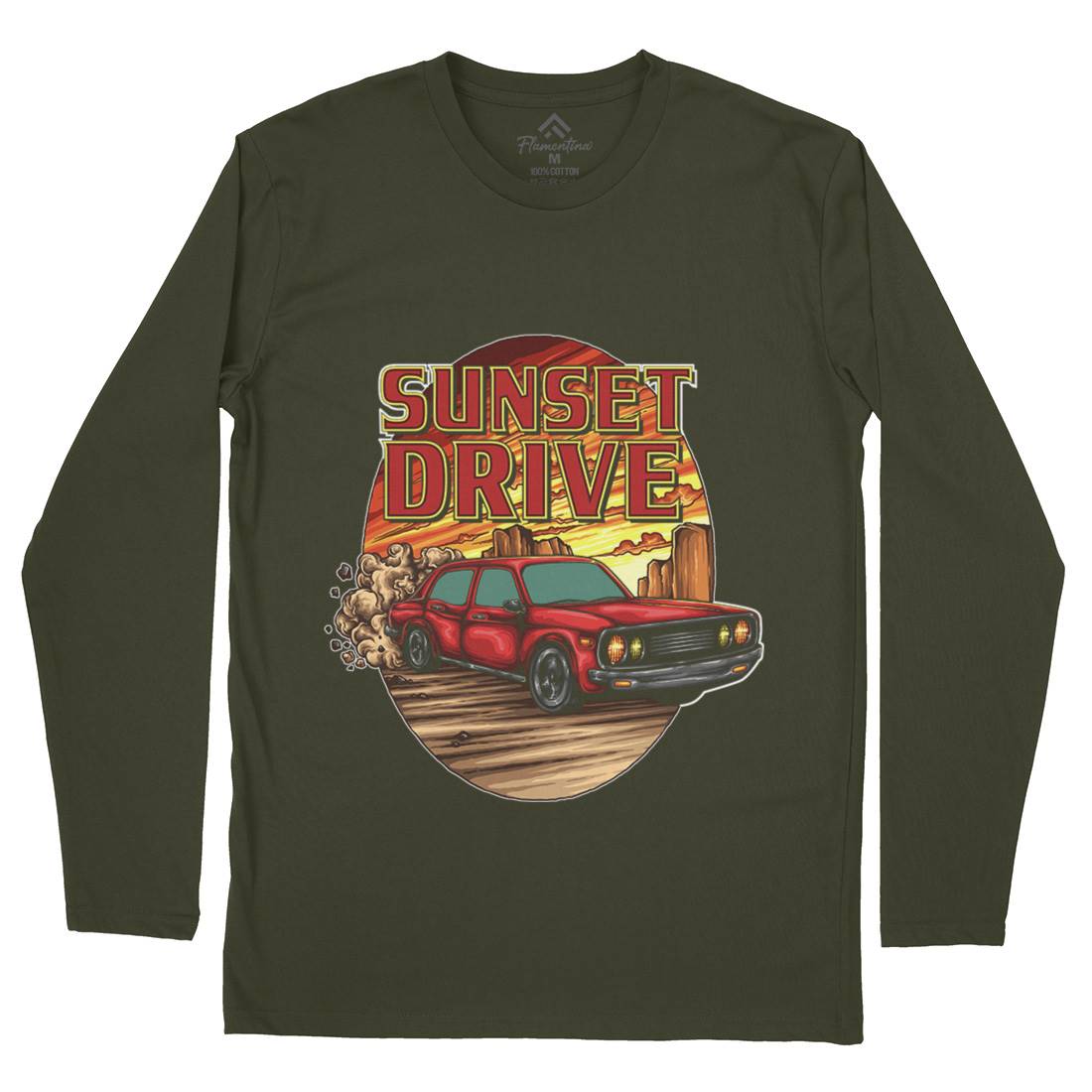Sunset Drive Mens Long Sleeve T-Shirt Cars A472