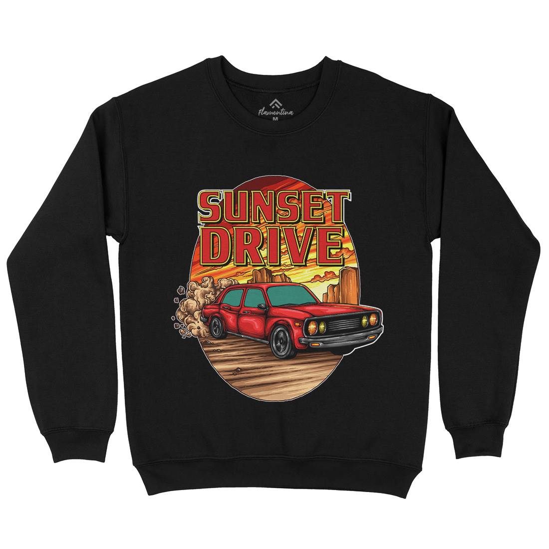 Sunset Drive Mens Crew Neck Sweatshirt Cars A472