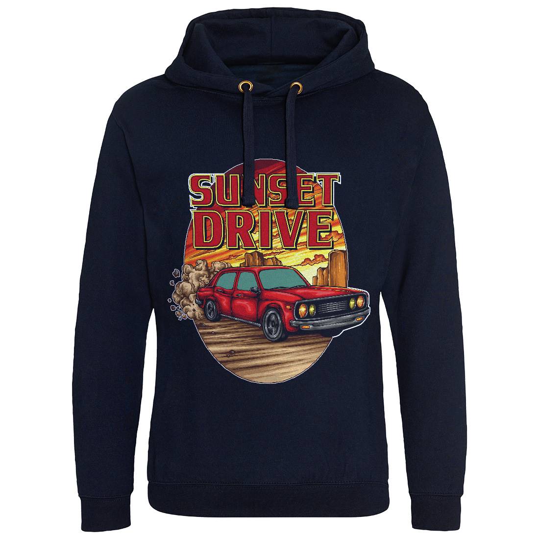 Sunset Drive Mens Hoodie Without Pocket Cars A472