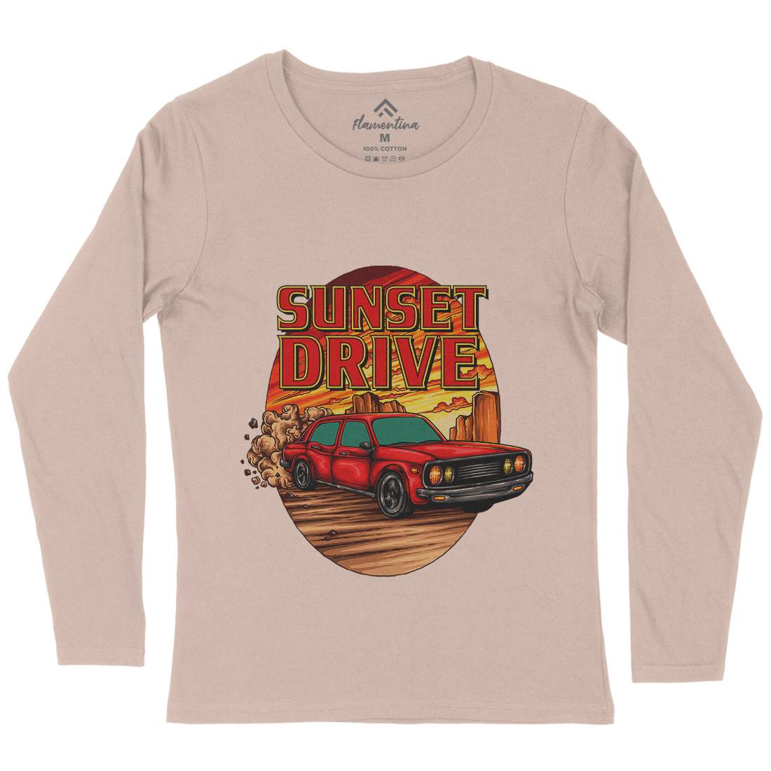 Sunset Drive Womens Long Sleeve T-Shirt Cars A472