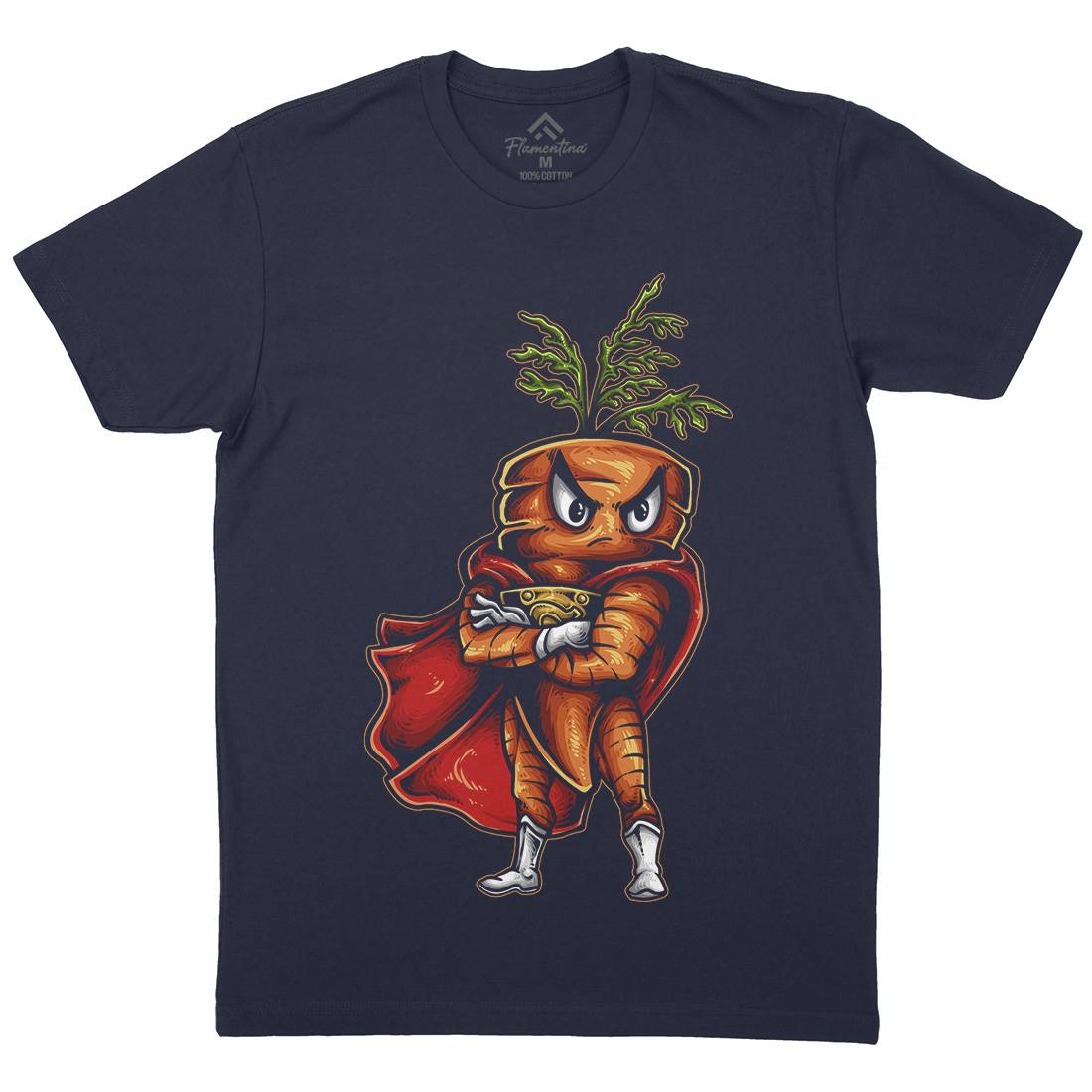 Super Carrot Mens Organic Crew Neck T-Shirt Food A473