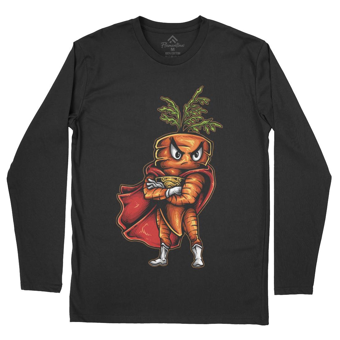 Super Carrot Mens Long Sleeve T-Shirt Food A473