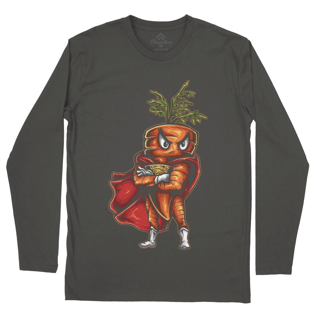 Super Carrot Mens Long Sleeve T-Shirt Food A473