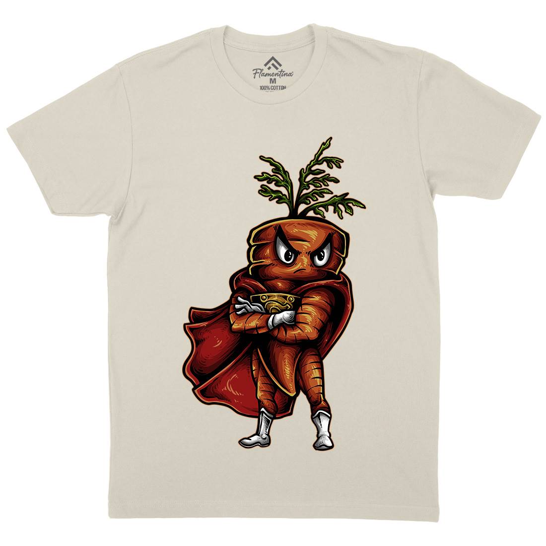 Super Carrot Mens Organic Crew Neck T-Shirt Food A473