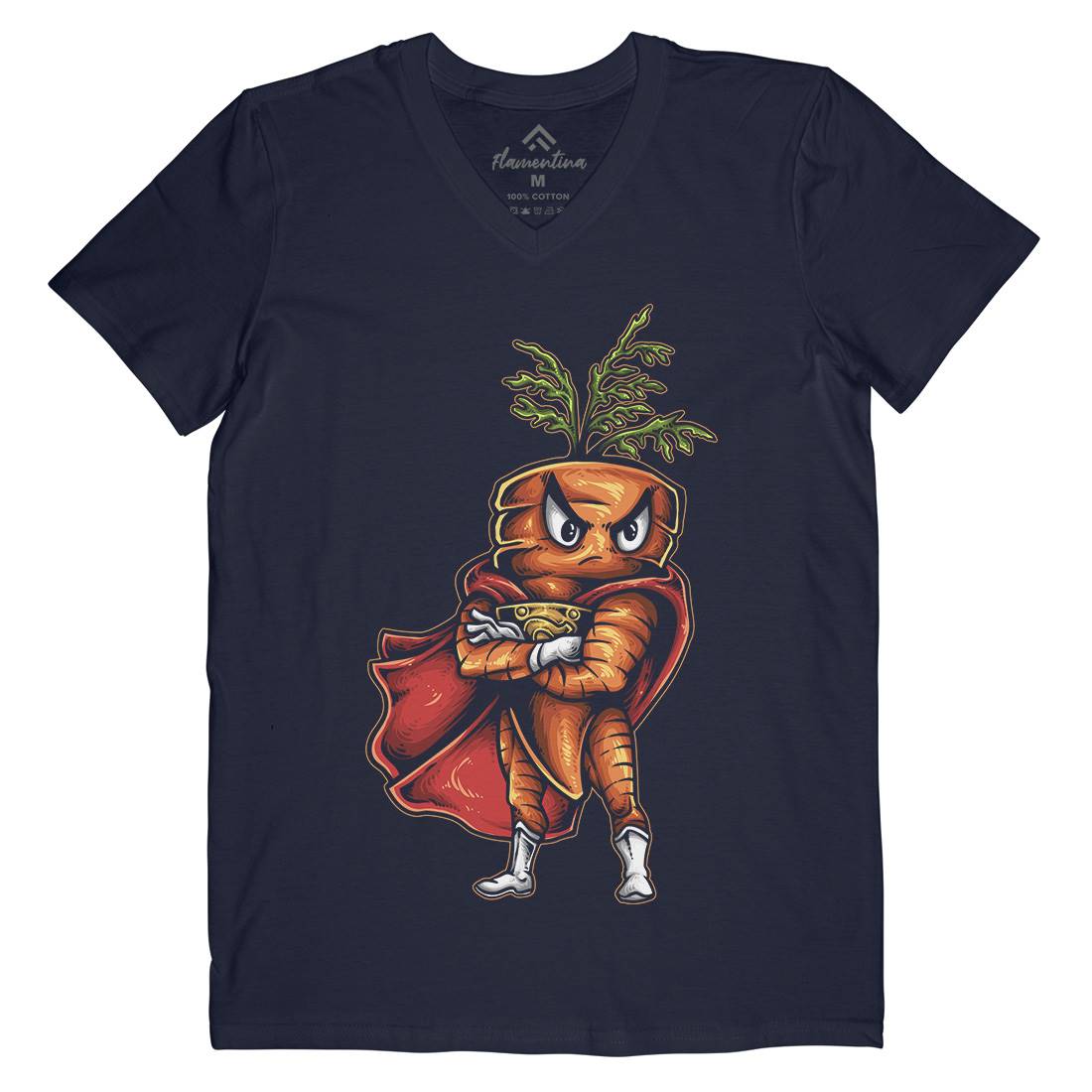 Super Carrot Mens V-Neck T-Shirt Food A473
