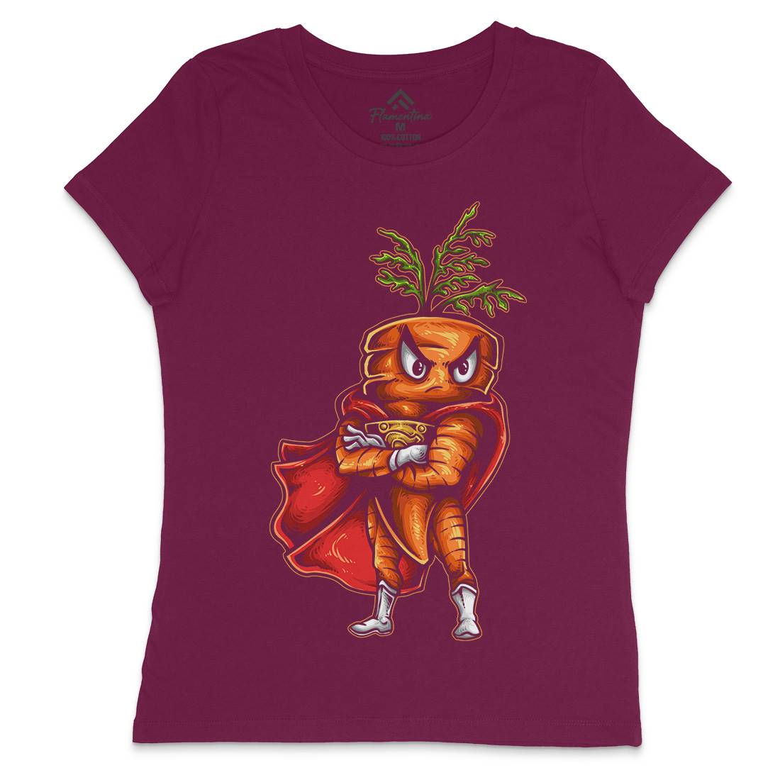 Super Carrot Womens Crew Neck T-Shirt Food A473