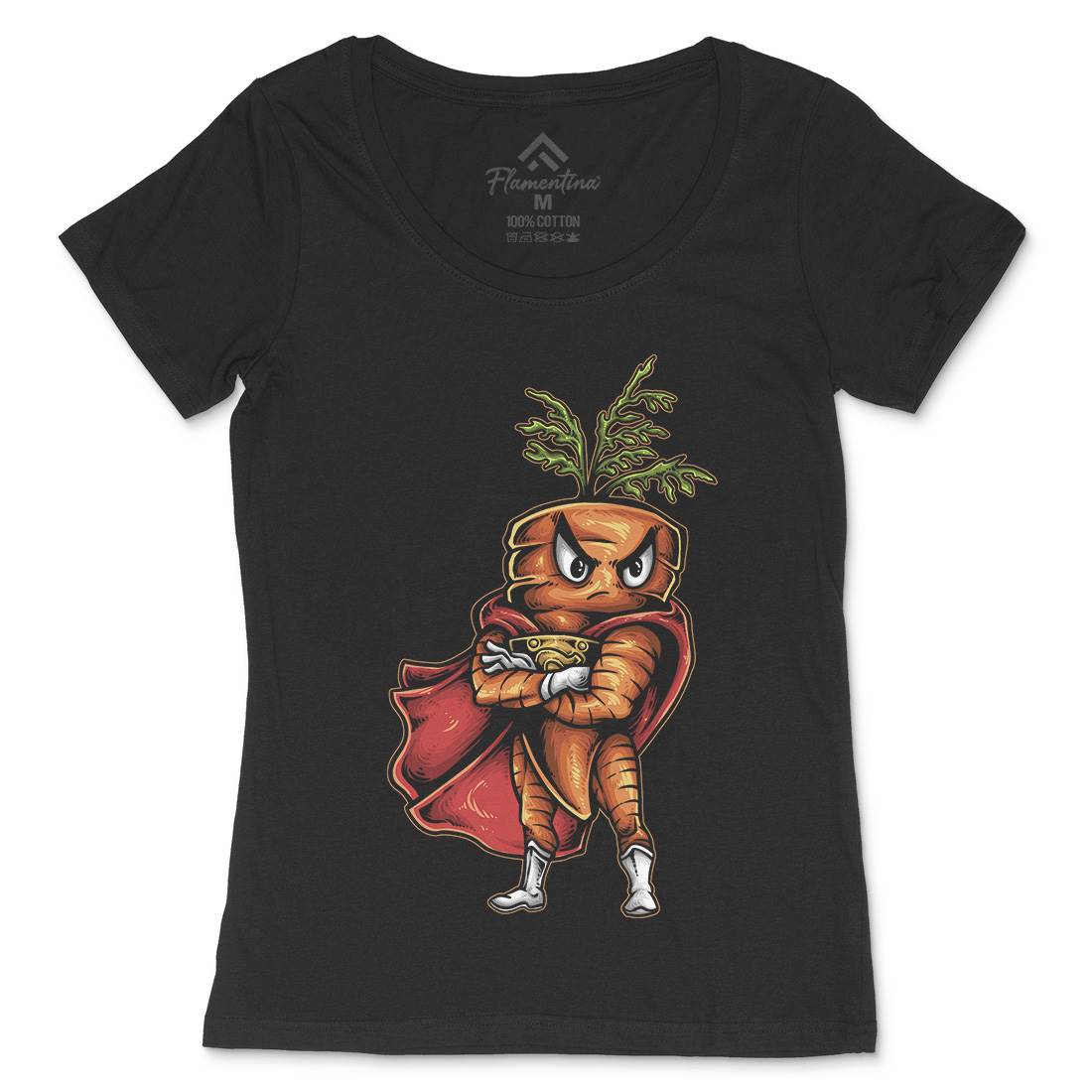 Super Carrot Womens Scoop Neck T-Shirt Food A473