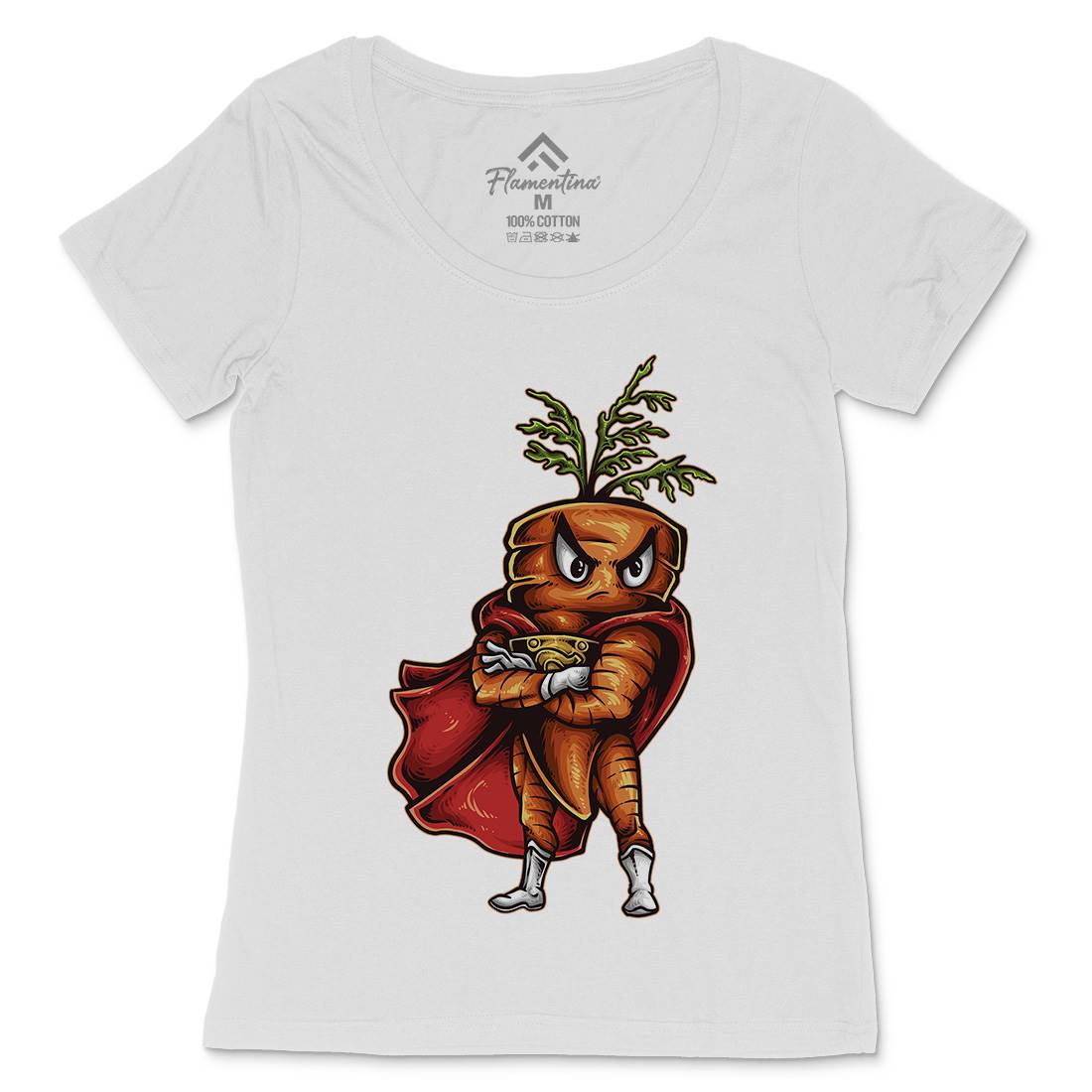 Super Carrot Womens Scoop Neck T-Shirt Food A473