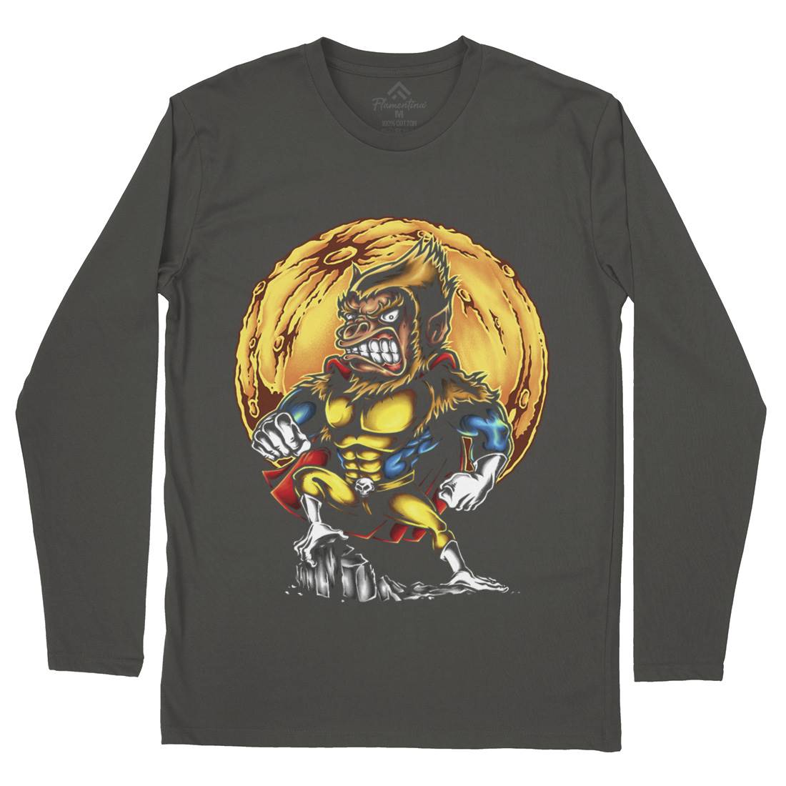 Super Monkey Mens Long Sleeve T-Shirt Animals A475