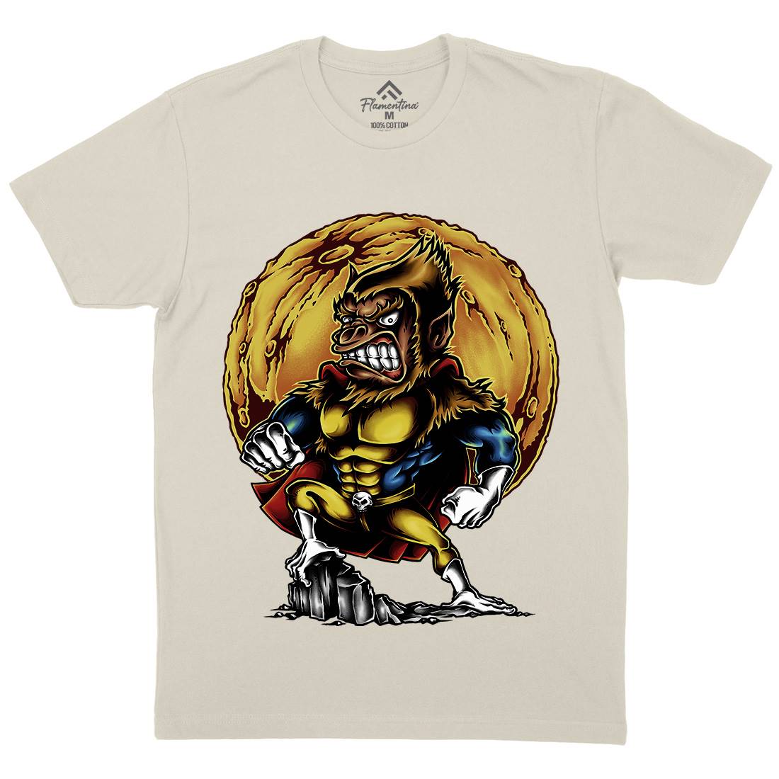 Super Monkey Mens Organic Crew Neck T-Shirt Animals A475