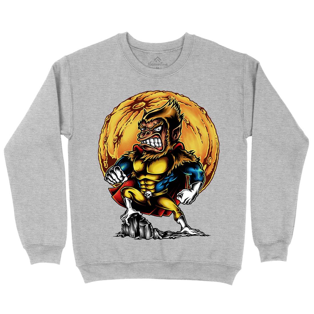 Super Monkey Mens Crew Neck Sweatshirt Animals A475