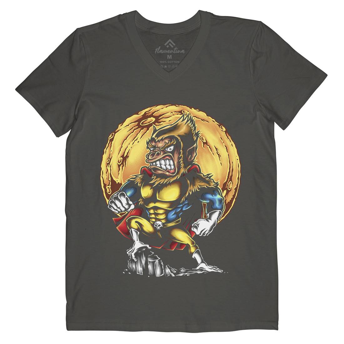 Super Monkey Mens V-Neck T-Shirt Animals A475