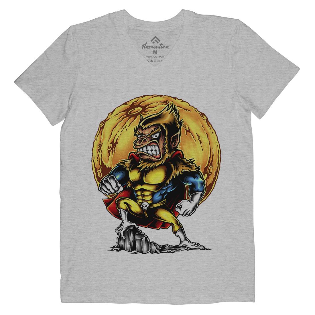 Super Monkey Mens V-Neck T-Shirt Animals A475