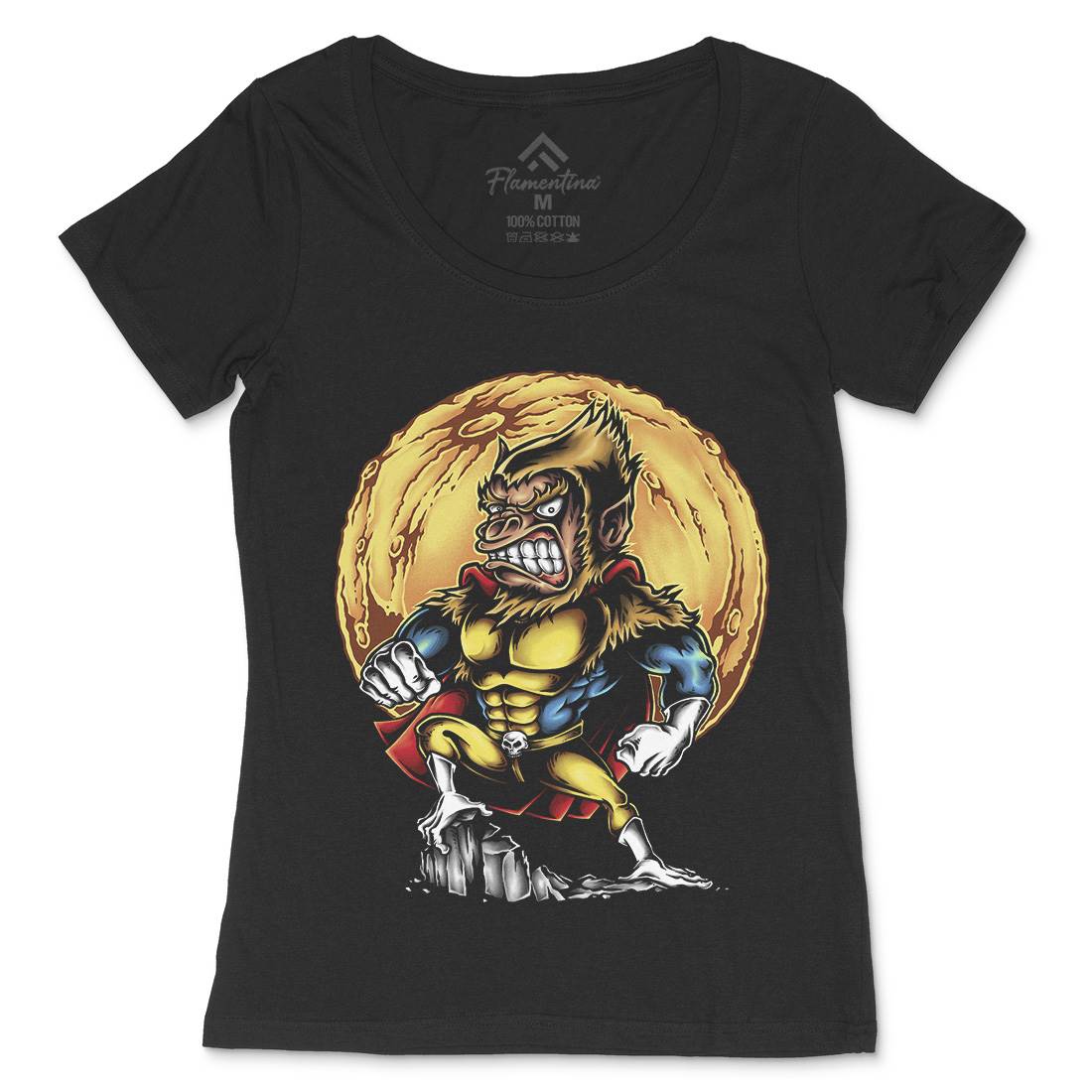 Super Monkey Womens Scoop Neck T-Shirt Animals A475