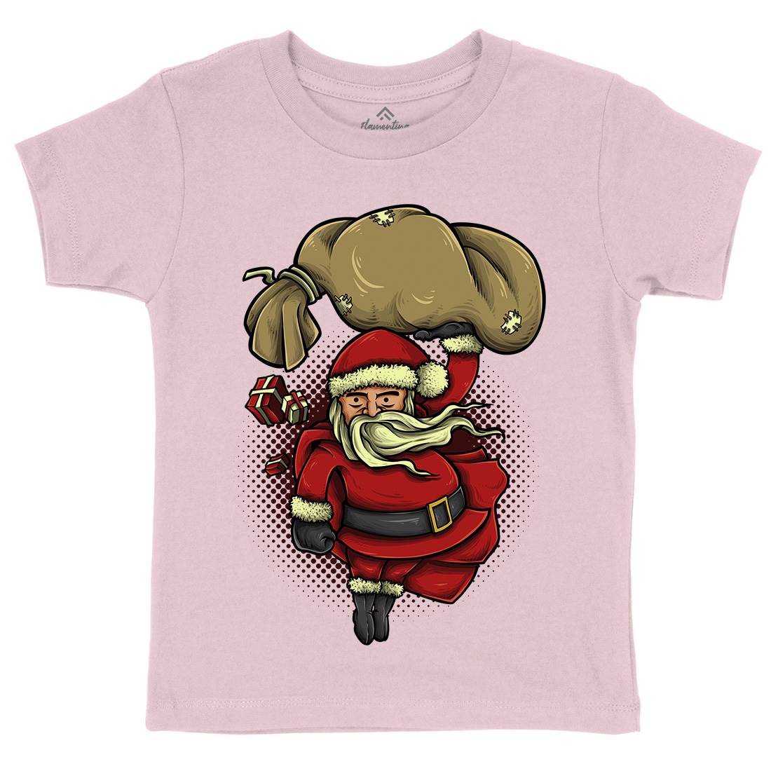 Super Santa Kids Crew Neck T-Shirt Christmas A476