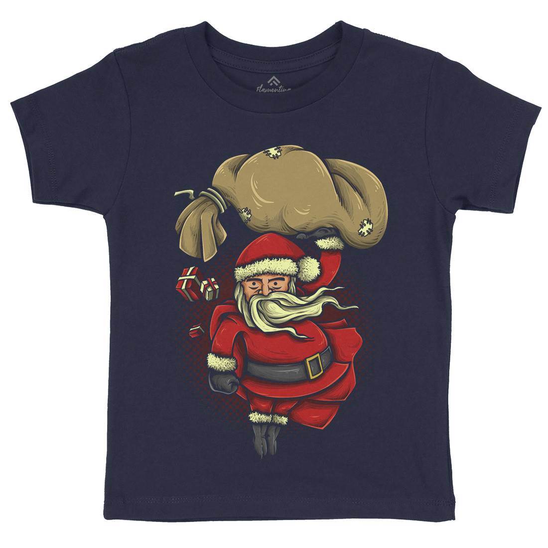 Super Santa Kids Organic Crew Neck T-Shirt Christmas A476