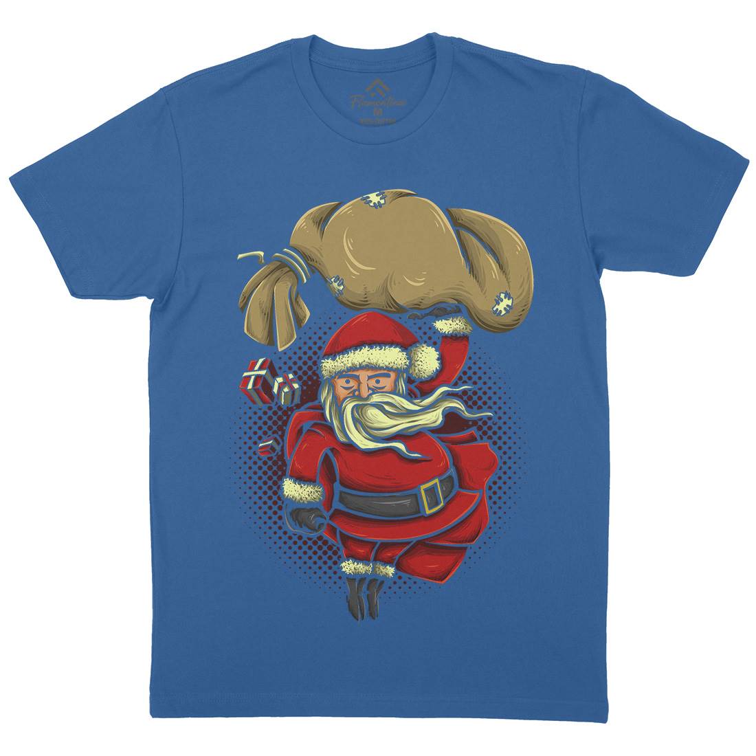 Super Santa Mens Organic Crew Neck T-Shirt Christmas A476