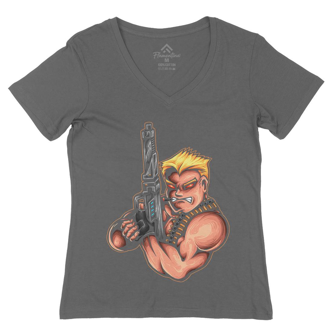 Super Soldier Womens Organic V-Neck T-Shirt Army A477