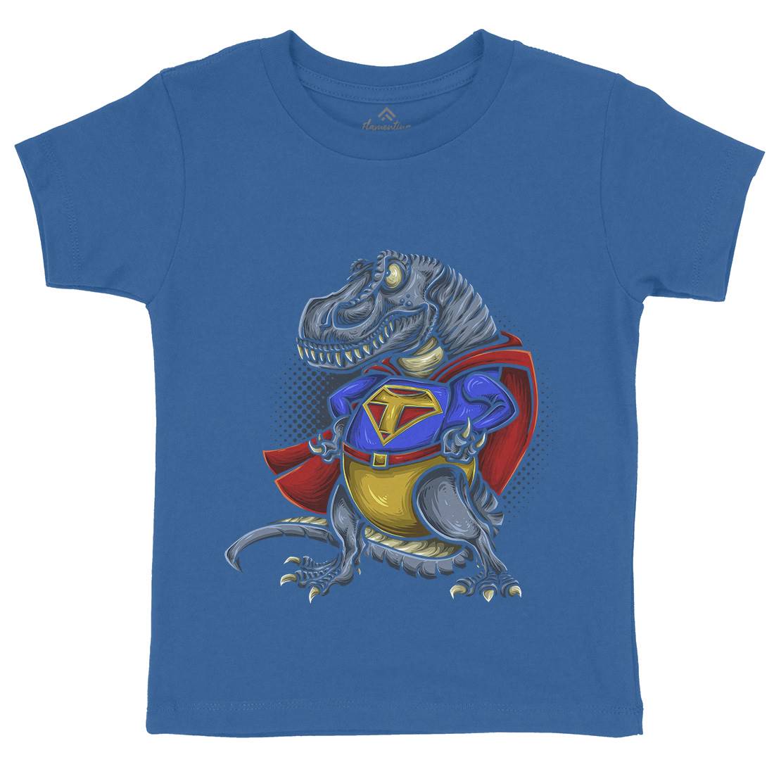 Super T-Rex Kids Organic Crew Neck T-Shirt Animals A478