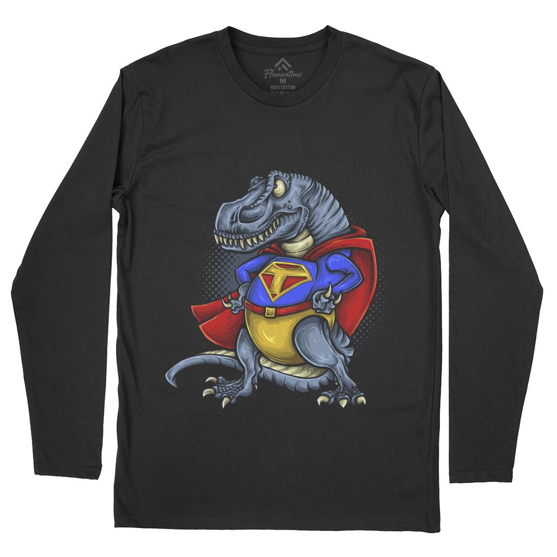 Super T-Rex Mens Long Sleeve T-Shirt Animals A478