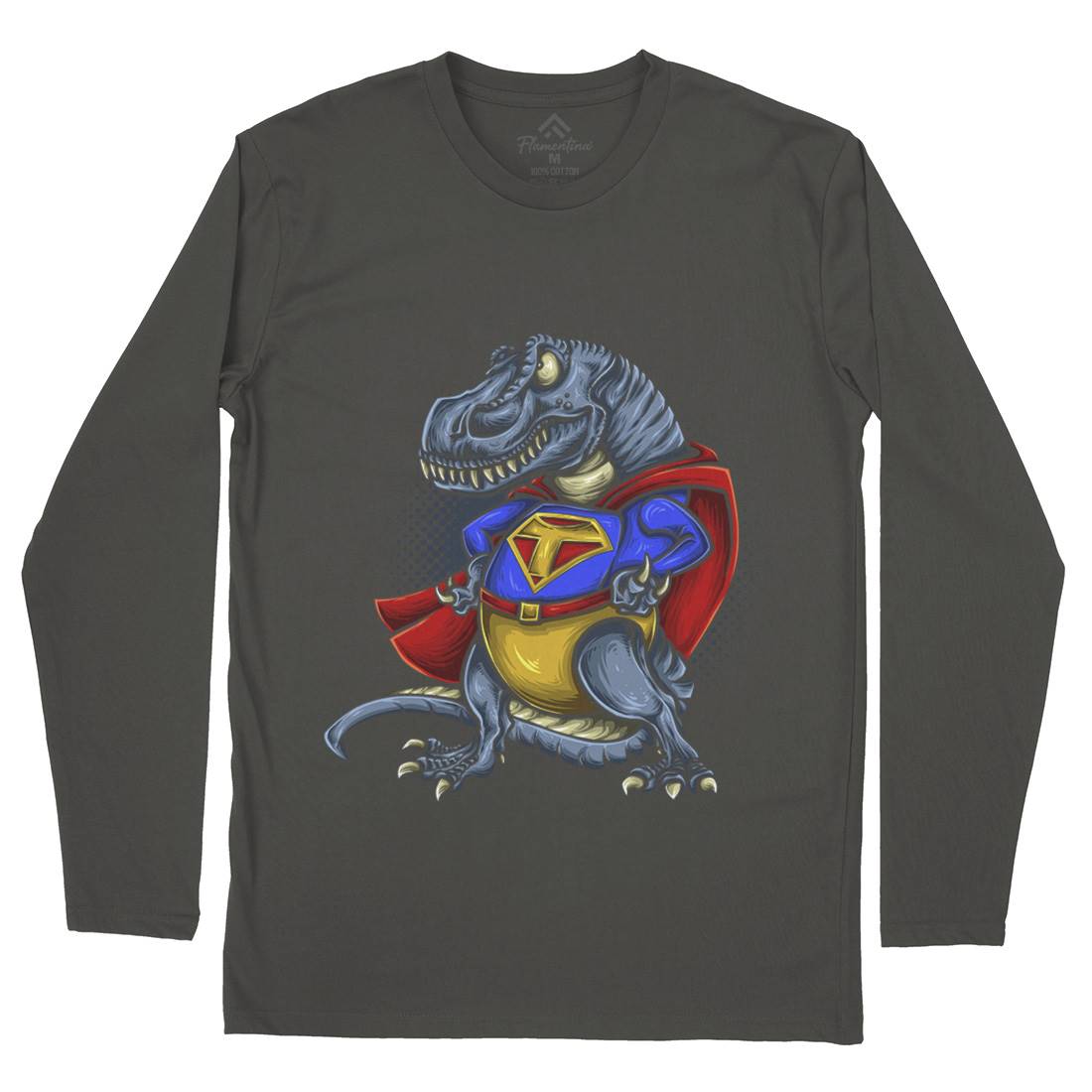 Super T-Rex Mens Long Sleeve T-Shirt Animals A478