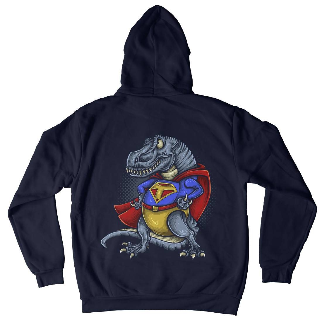 Super T-Rex Mens Hoodie With Pocket Animals A478