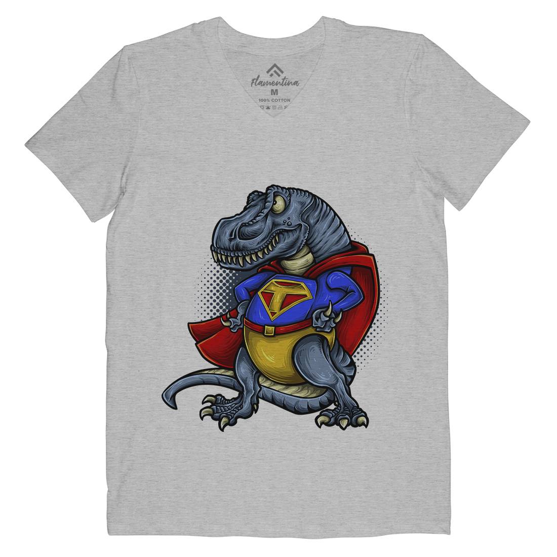 Super T-Rex Mens V-Neck T-Shirt Animals A478