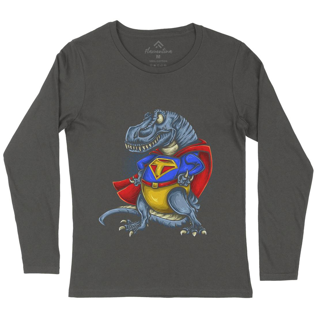 Super T-Rex Womens Long Sleeve T-Shirt Animals A478