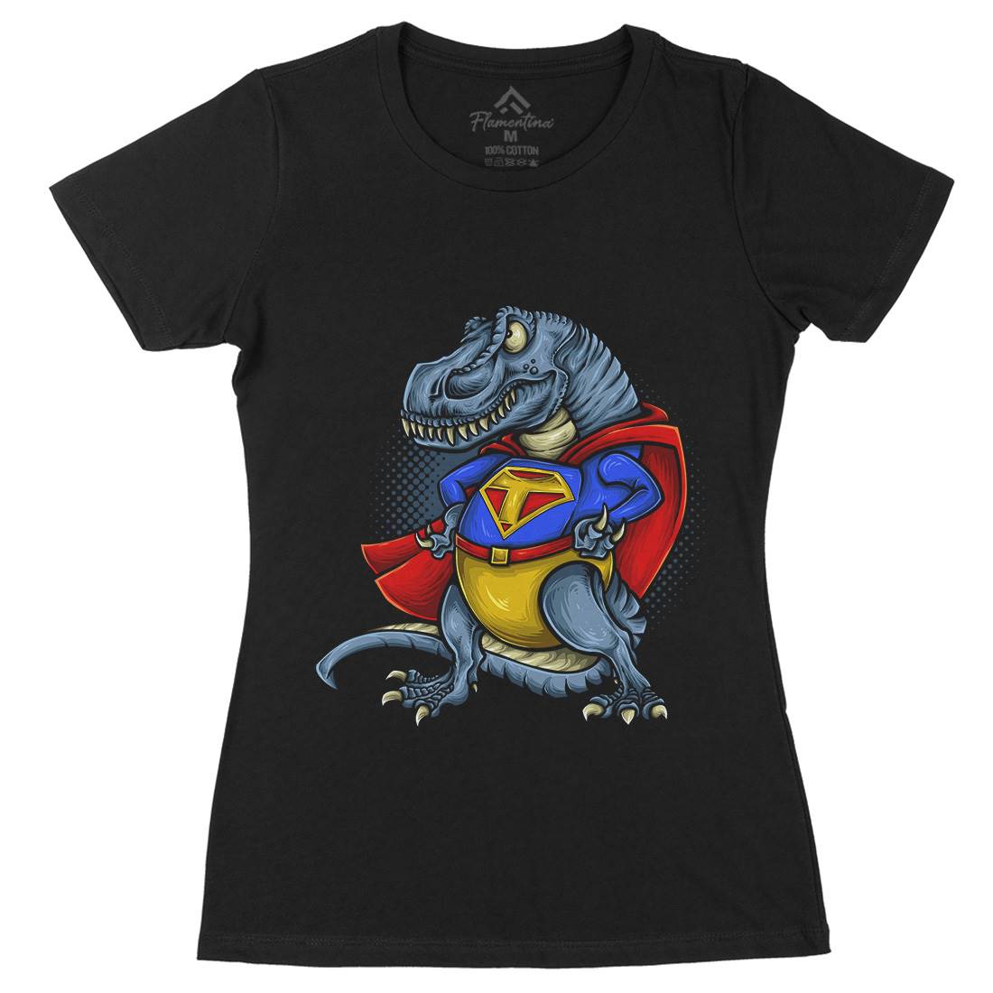 Super T-Rex Womens Organic Crew Neck T-Shirt Animals A478