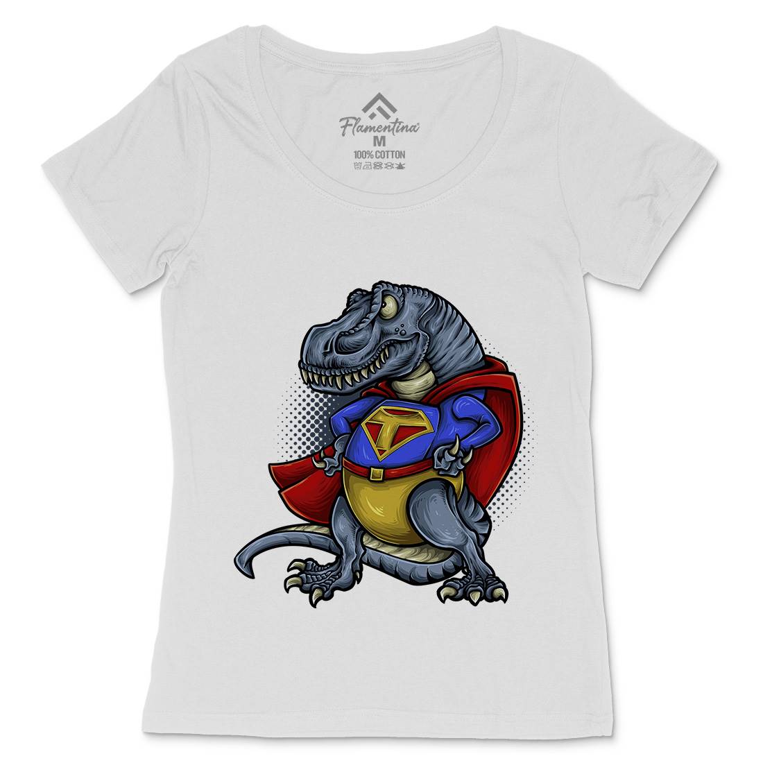 Super T-Rex Womens Scoop Neck T-Shirt Animals A478