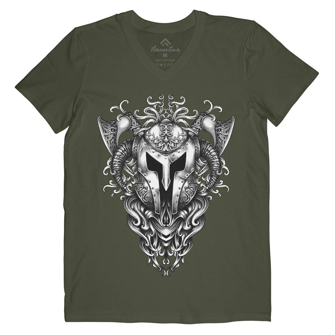 Armor Of Viking Mens Organic V-Neck T-Shirt Warriors A479