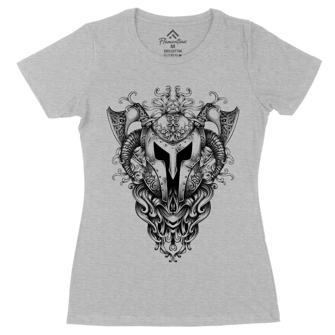 Armor Of Viking Womens Organic Crew Neck T-Shirt Warriors A479
