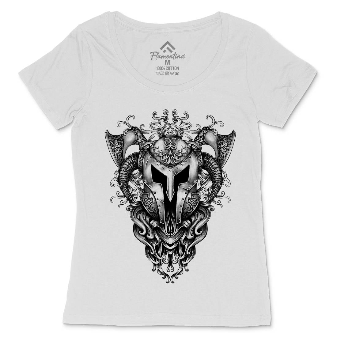 Armor Of Viking Womens Scoop Neck T-Shirt Warriors A479