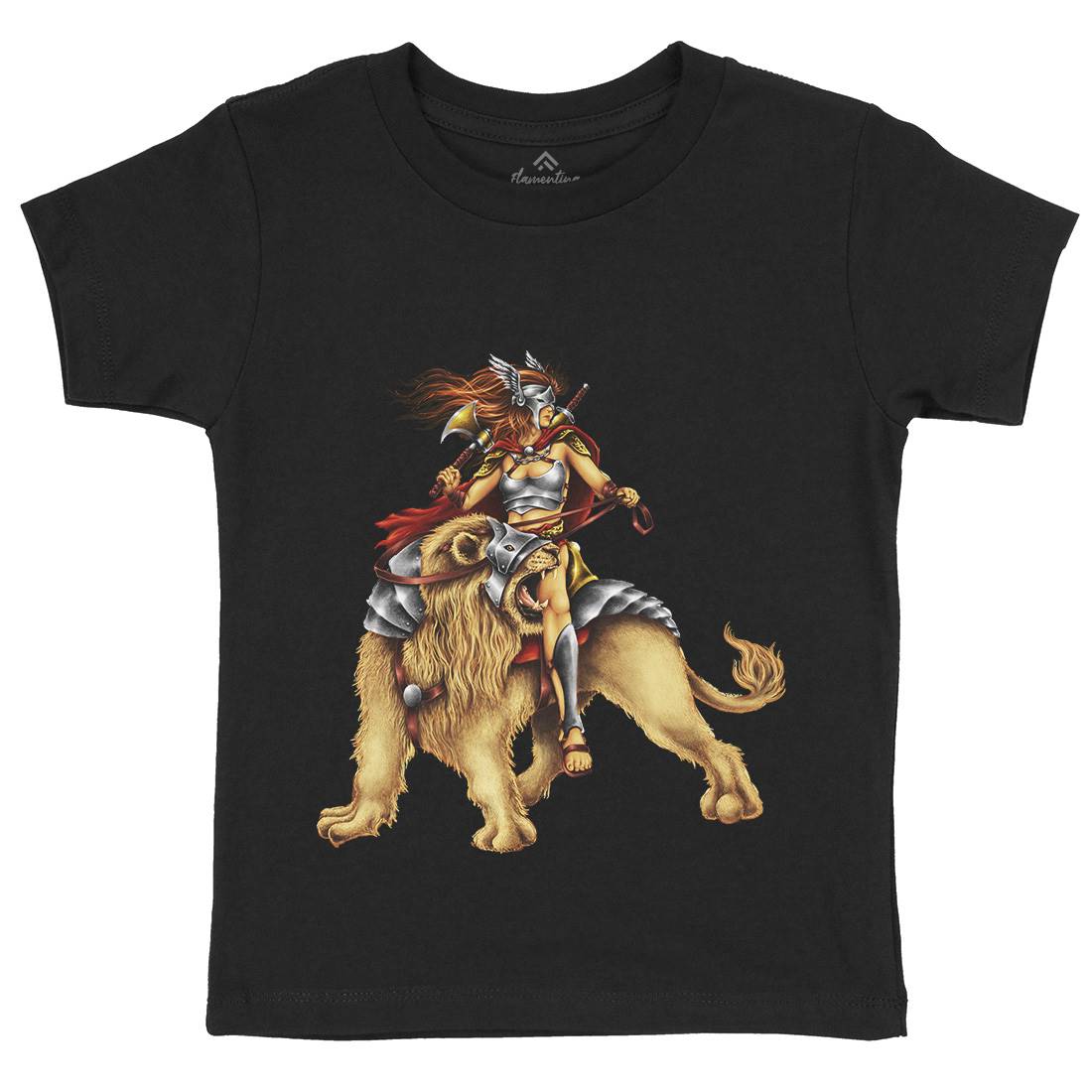 Lion Rider Kids Organic Crew Neck T-Shirt Warriors A483