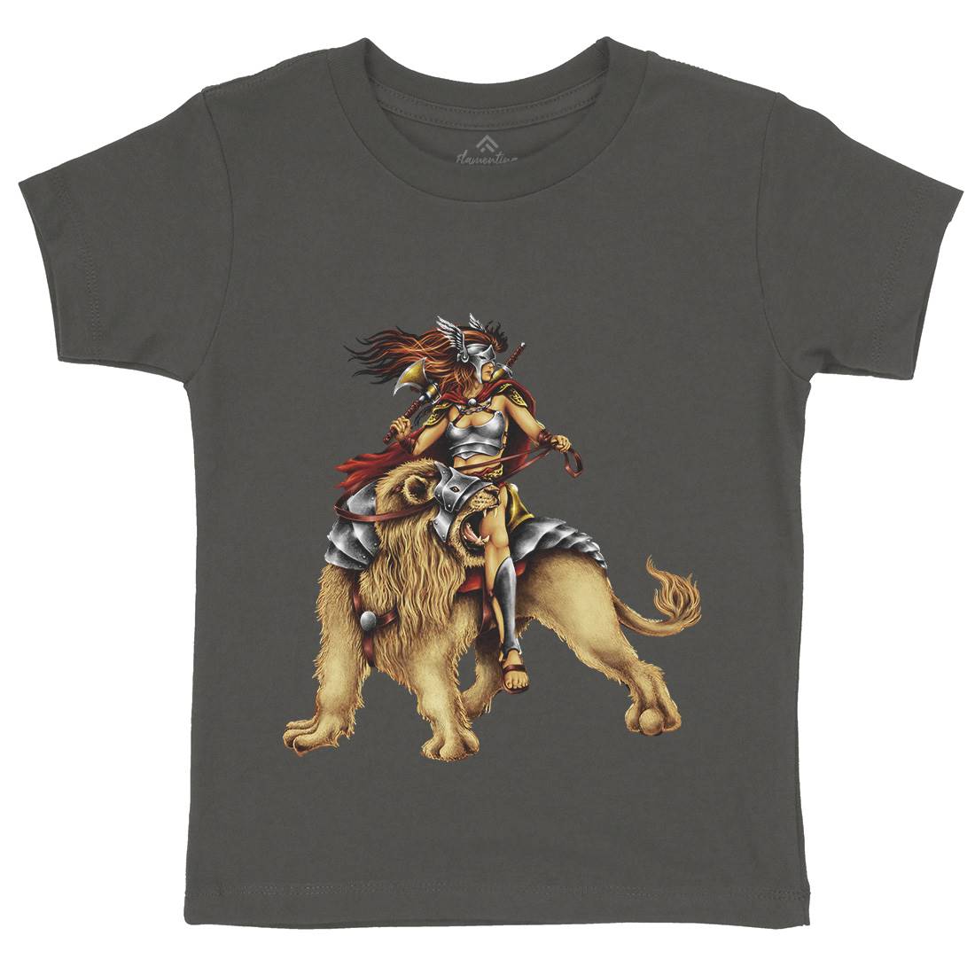 Lion Rider Kids Crew Neck T-Shirt Warriors A483