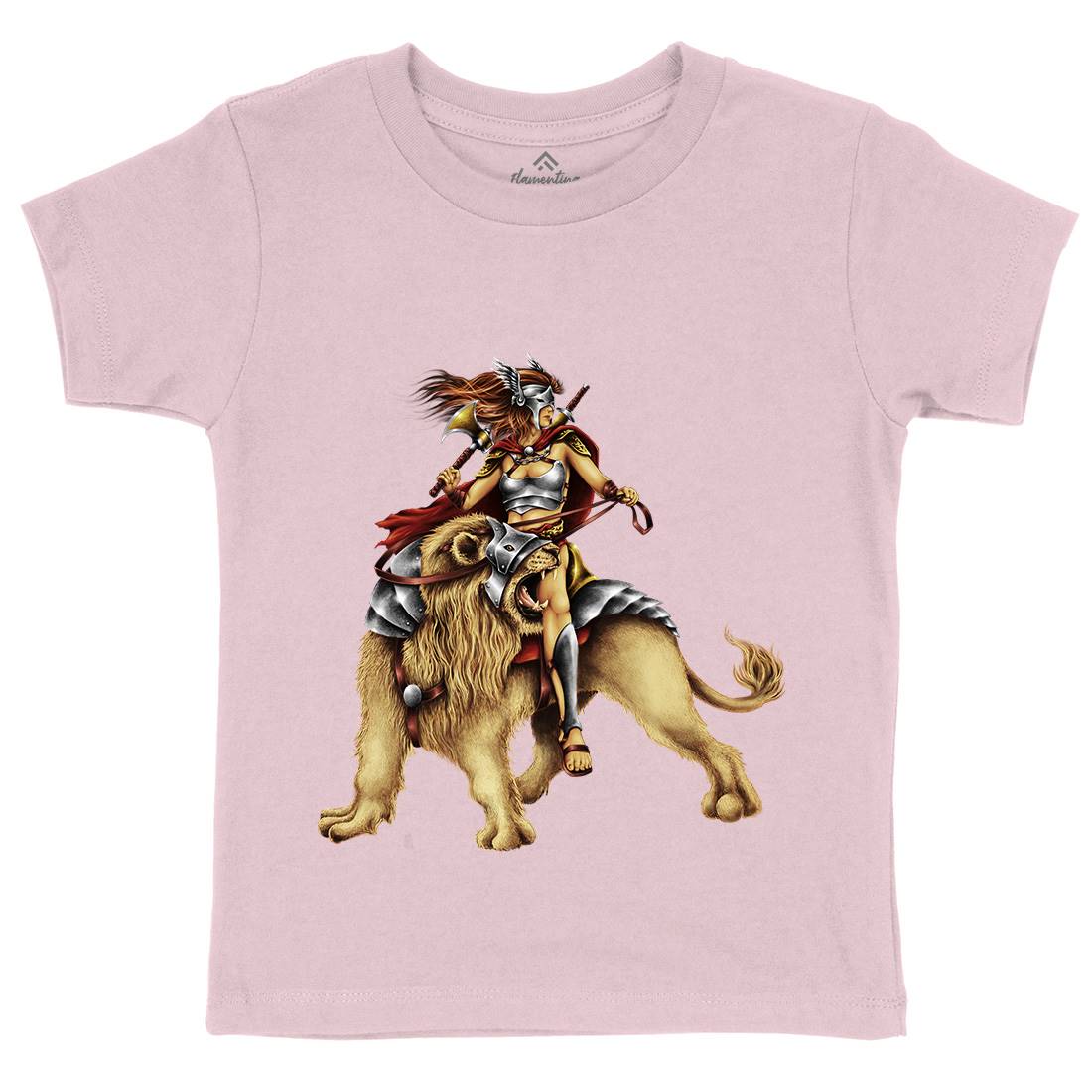 Lion Rider Kids Organic Crew Neck T-Shirt Warriors A483