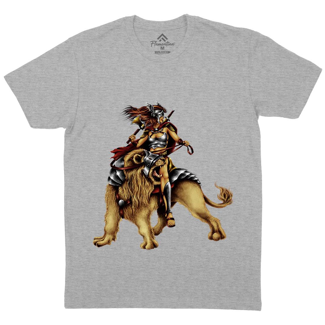 Lion Rider Mens Crew Neck T-Shirt Warriors A483