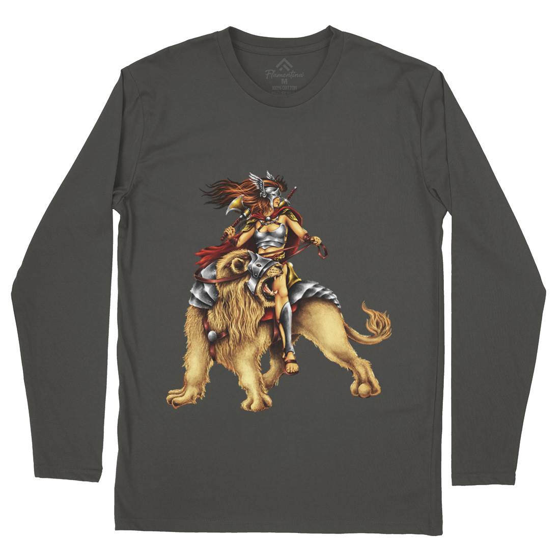 Lion Rider Mens Long Sleeve T-Shirt Warriors A483
