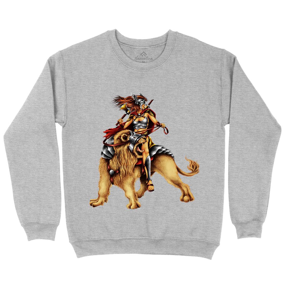 Lion Rider Mens Crew Neck Sweatshirt Warriors A483