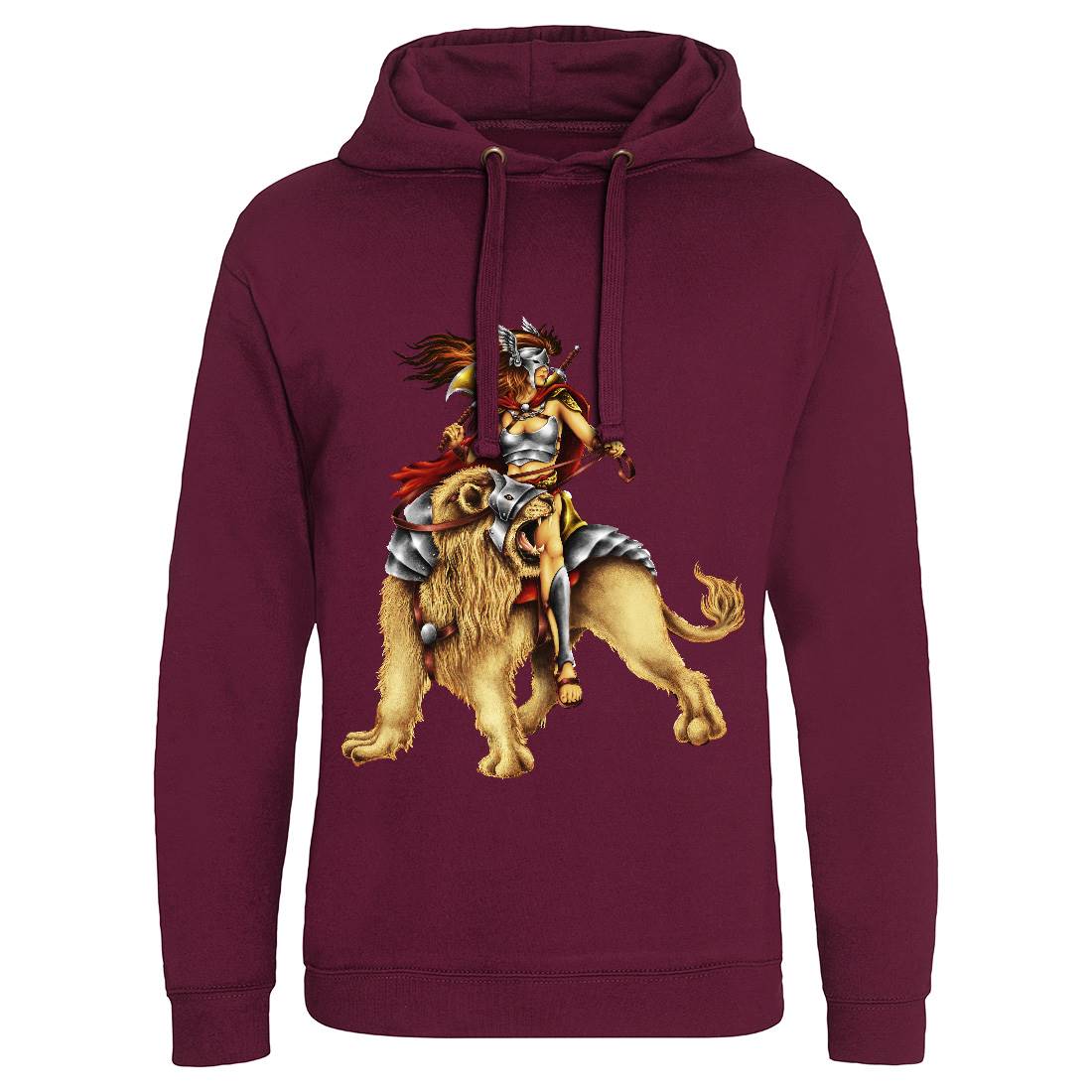 Lion Rider Mens Hoodie Without Pocket Warriors A483