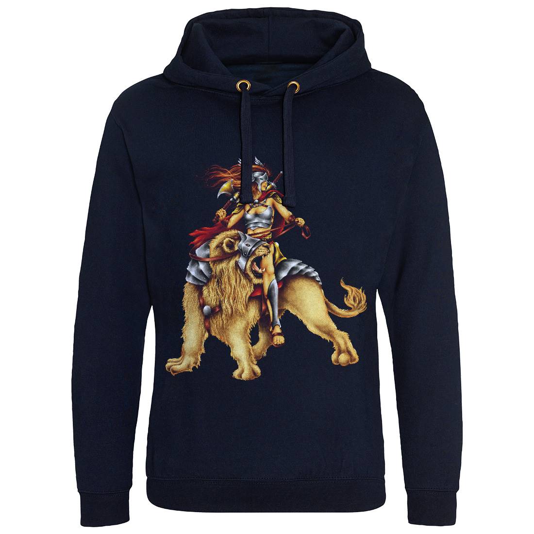 Lion Rider Mens Hoodie Without Pocket Warriors A483