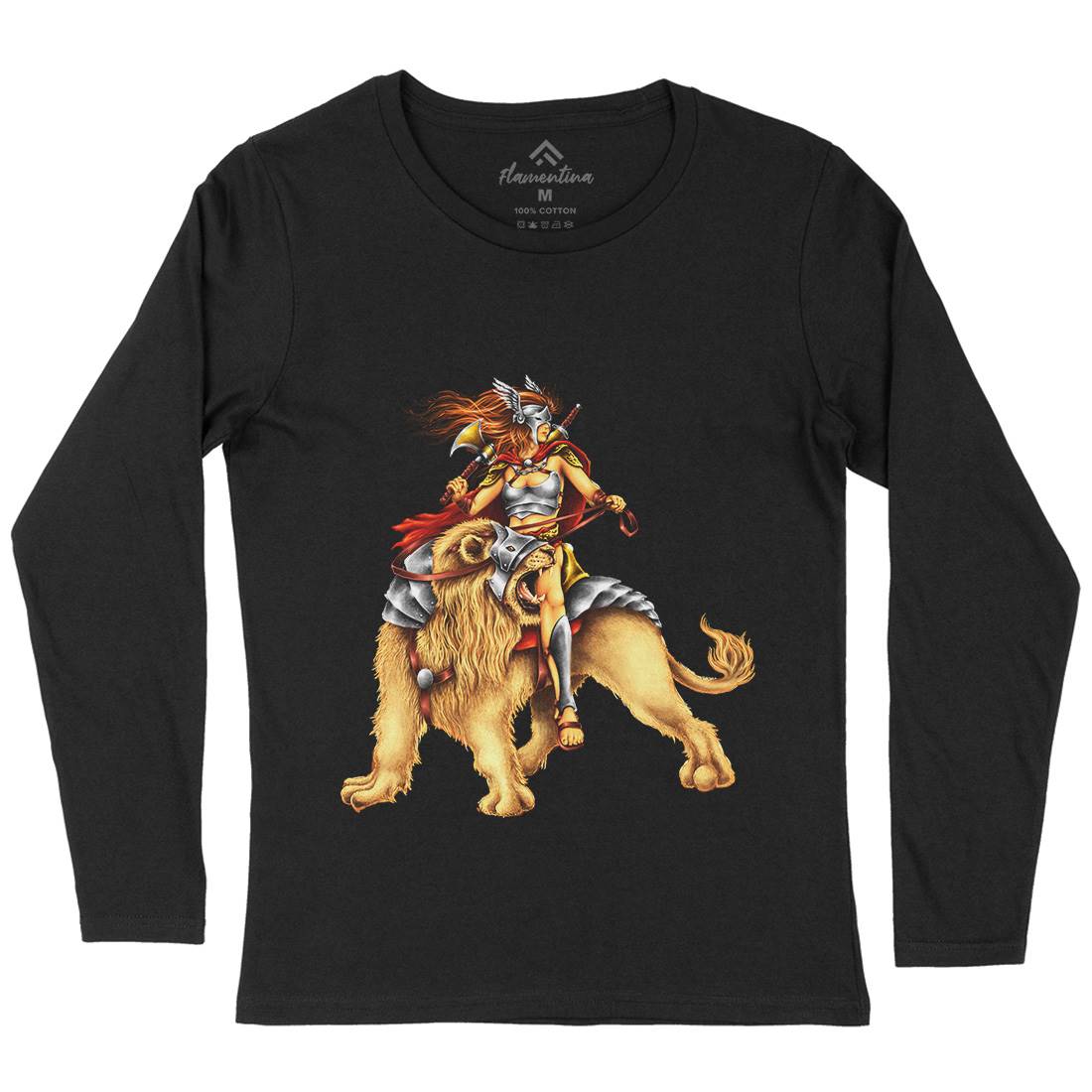 Lion Rider Womens Long Sleeve T-Shirt Warriors A483