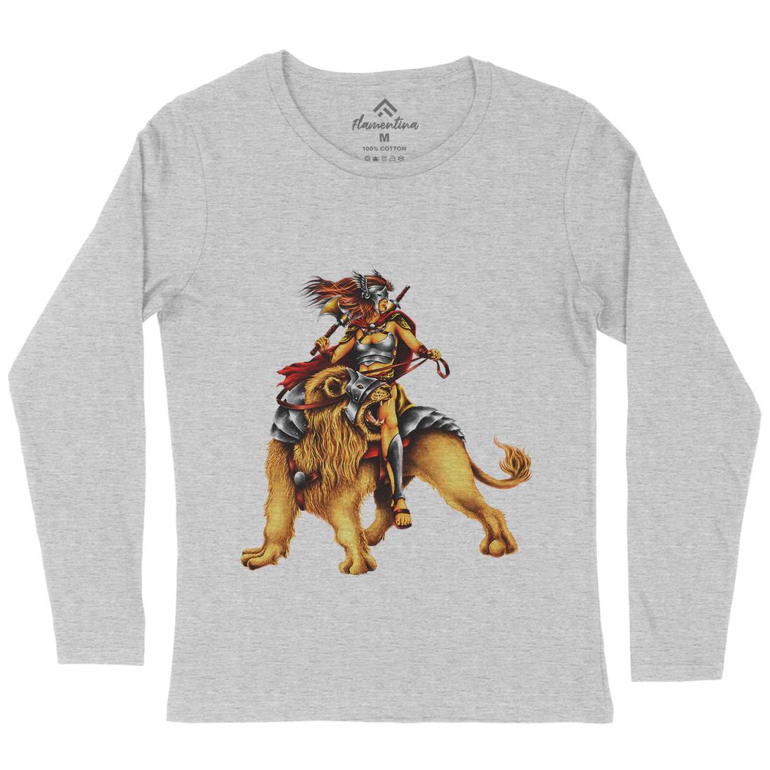 Lion Rider Womens Long Sleeve T-Shirt Warriors A483