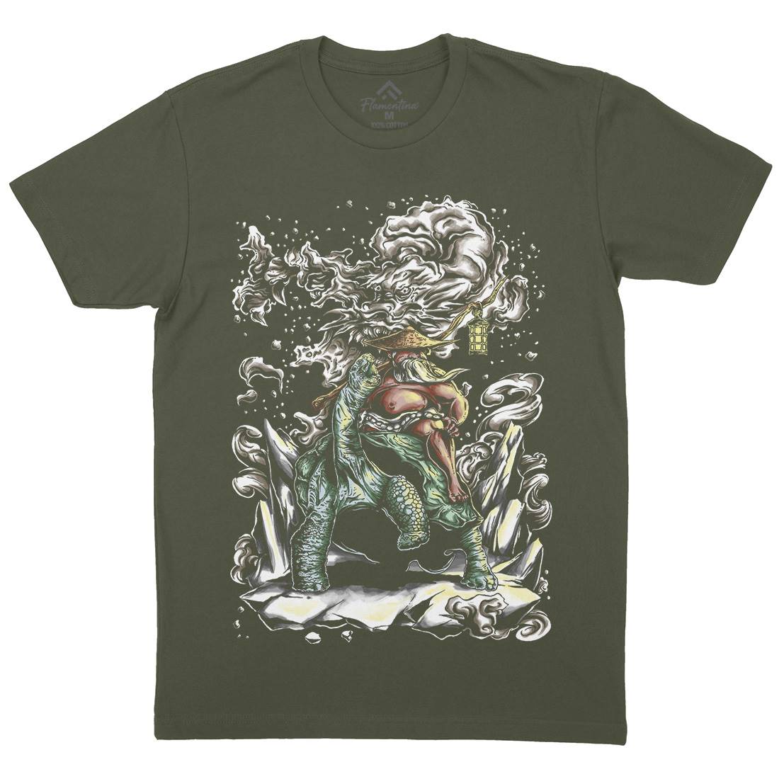Wise Oldman Mens Organic Crew Neck T-Shirt Warriors A484