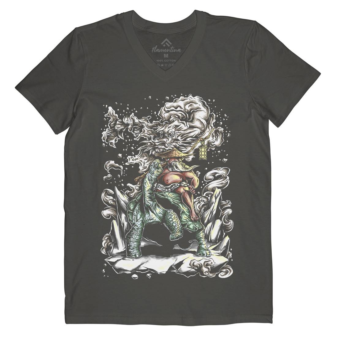 Wise Oldman Mens V-Neck T-Shirt Warriors A484