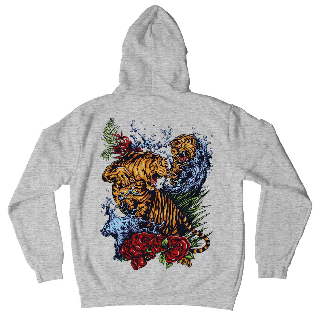 Tigers Fight Mens Hoodie With Pocket Asian A485